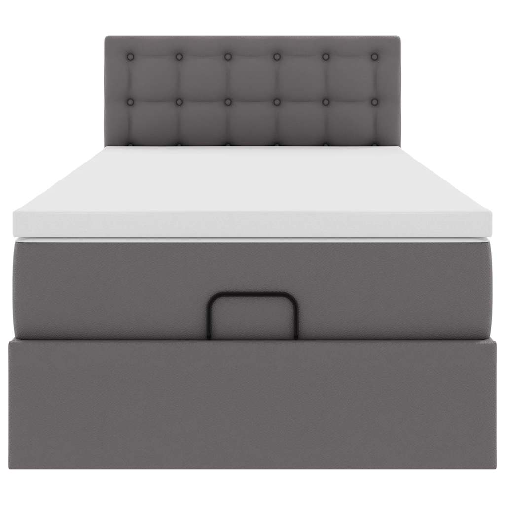 Letto Pouf con Materasso Grigio 100x200 cm Similpelle | homemem39