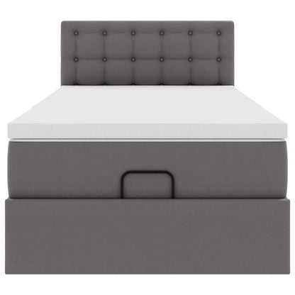 Letto Pouf con Materasso Grigio 100x200 cm Similpelle | homemem39