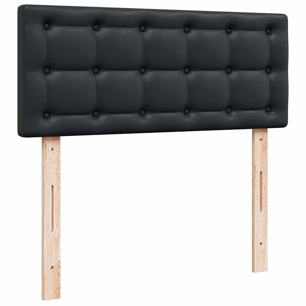 Struttura Letto Pouf con Materasso Nero 120x200 cm Similpelle