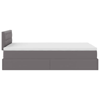 Struttura Letto Pouf con Materasso Grigio 120x200 cm Similpelle | homemem39
