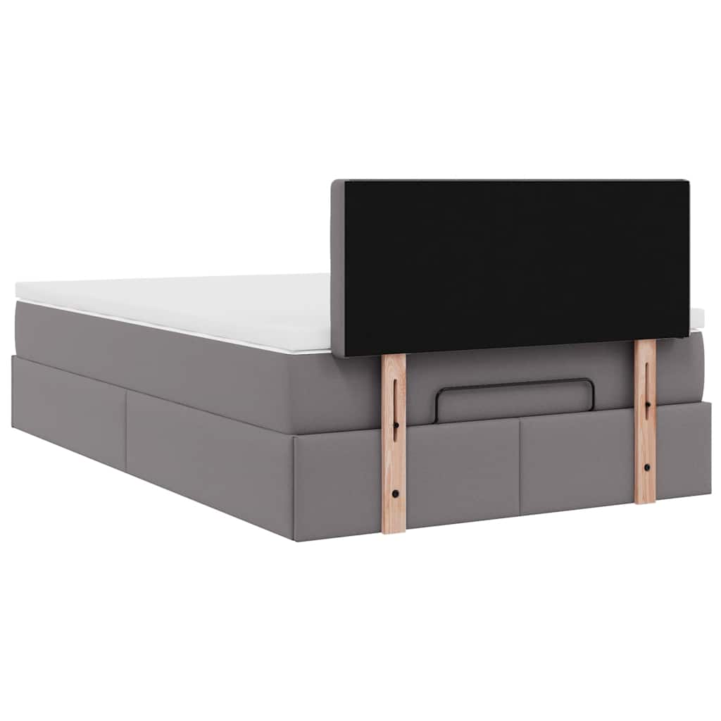 Struttura Letto Pouf con Materasso Grigio 120x200 cm Similpelle | homemem39