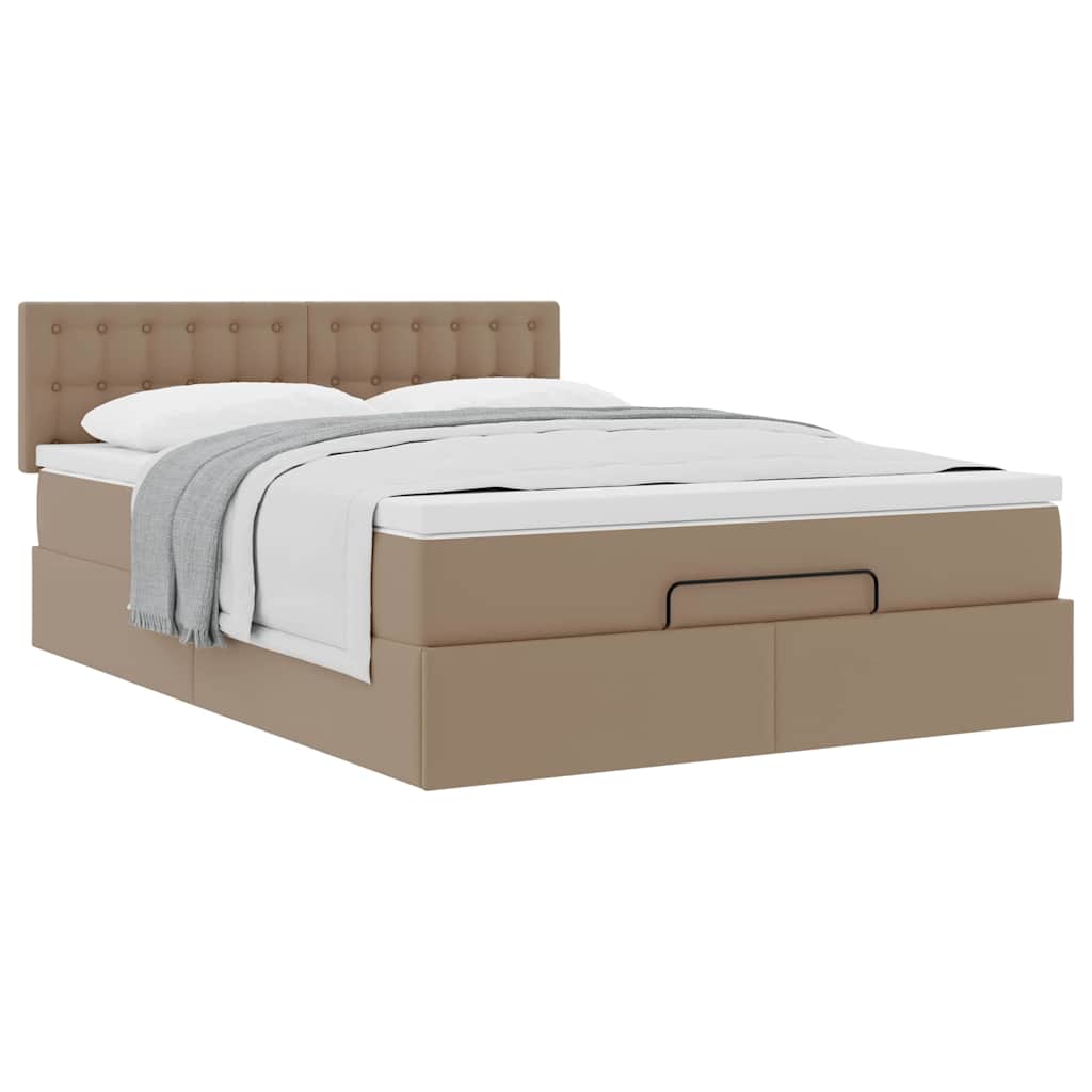 Struttura Letto Pouf con Materasso 140x190 cm Similpelle | homemem39