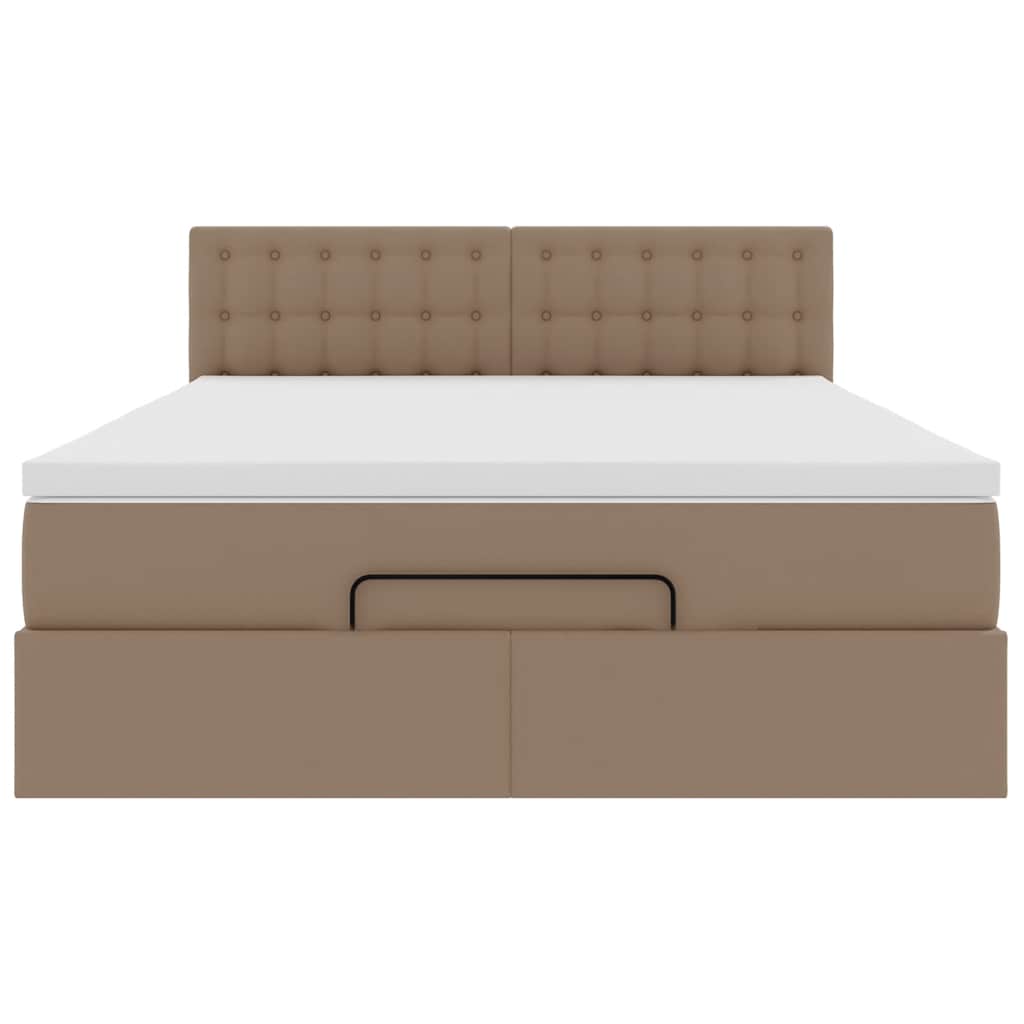 Struttura Letto Pouf con Materasso 140x190 cm Similpelle