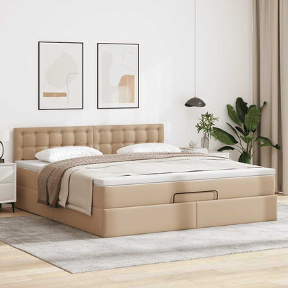 Struttura Letto Pouf con Materasso 140x200 cm Similpelle | homemem39