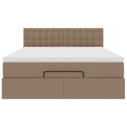 Struttura Letto Pouf con Materasso 140x200 cm Similpelle