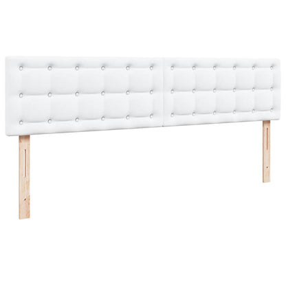 Struttura Letto Pouf con Materasso Bianco 160x200 cm Similpelle