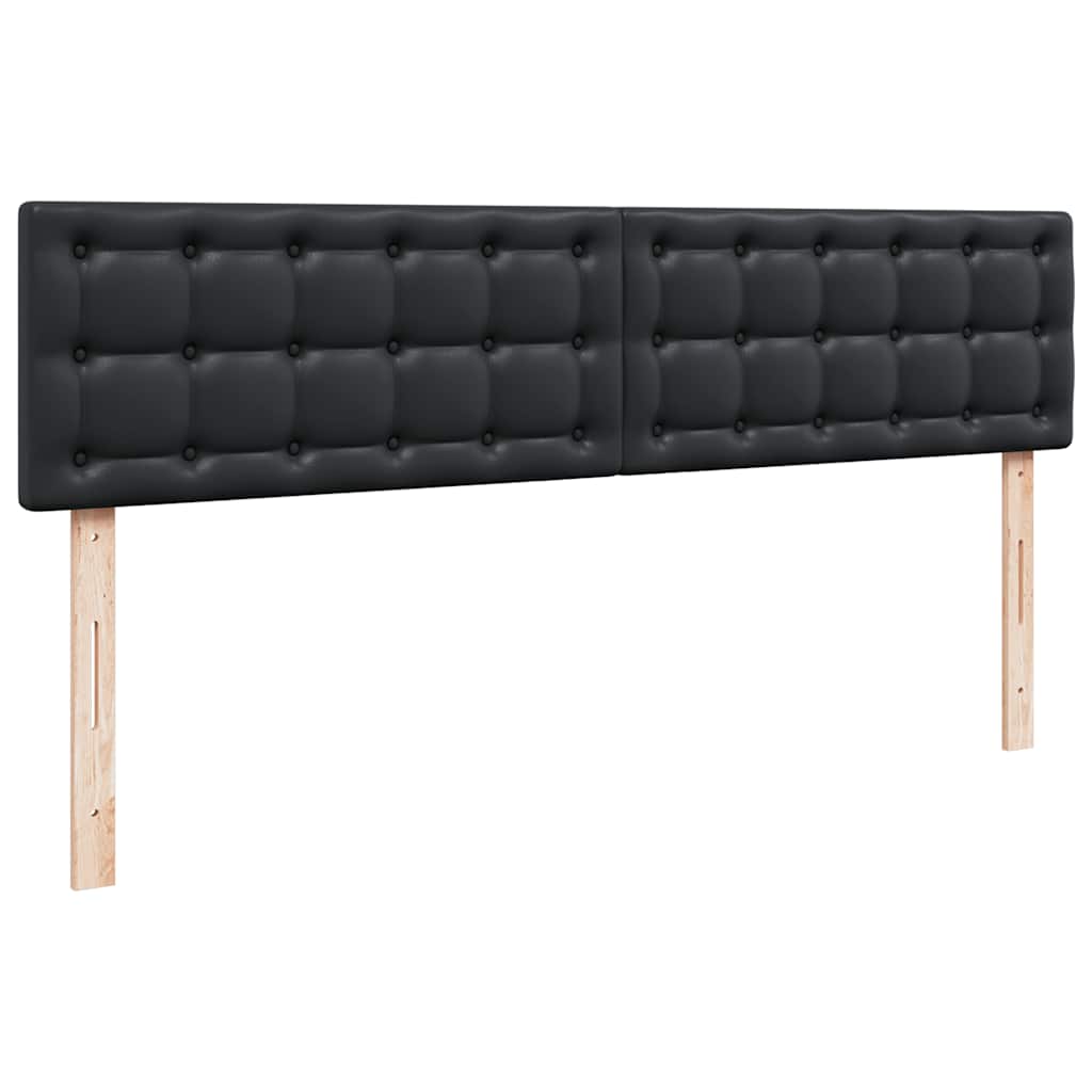 Struttura Letto Pouf con Materassi Nero 200x200 cm Similpelle | homemem39