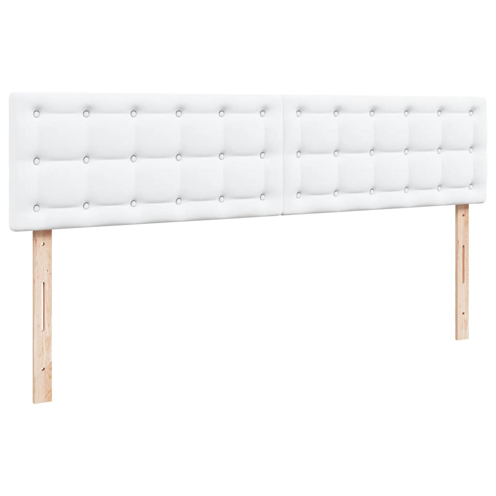 Struttura Letto Pouf con Materassi Bianco 200x200 cm Similpelle