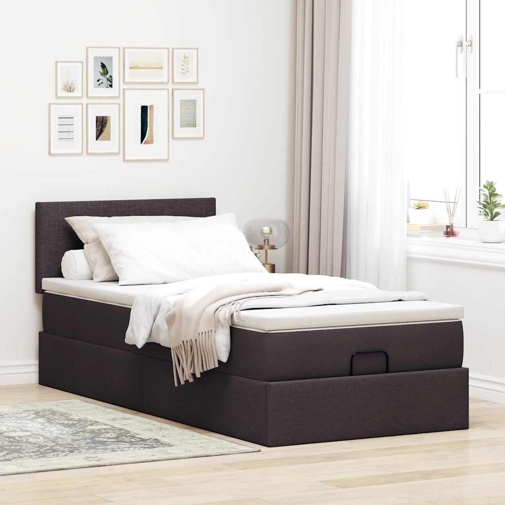 Struttura Letto Pouf con Materasso 90x190 cm in Tessuto | homemem39