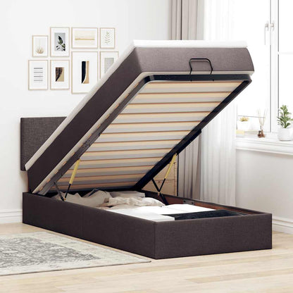 Struttura Letto Pouf con Materasso 90x190 cm in Tessuto | homemem39
