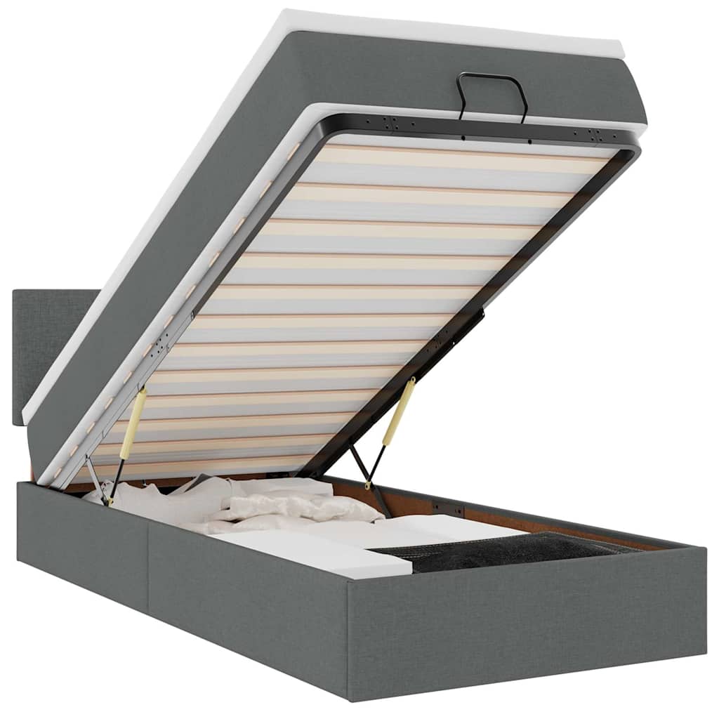 Struttura Letto Pouf con Materasso 100x200 cm in Tessuto - homemem39