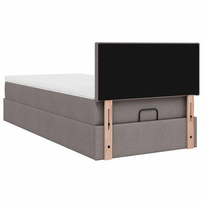 Pouf Letto con Materasso Tortora 100x200 cm in Tessuto