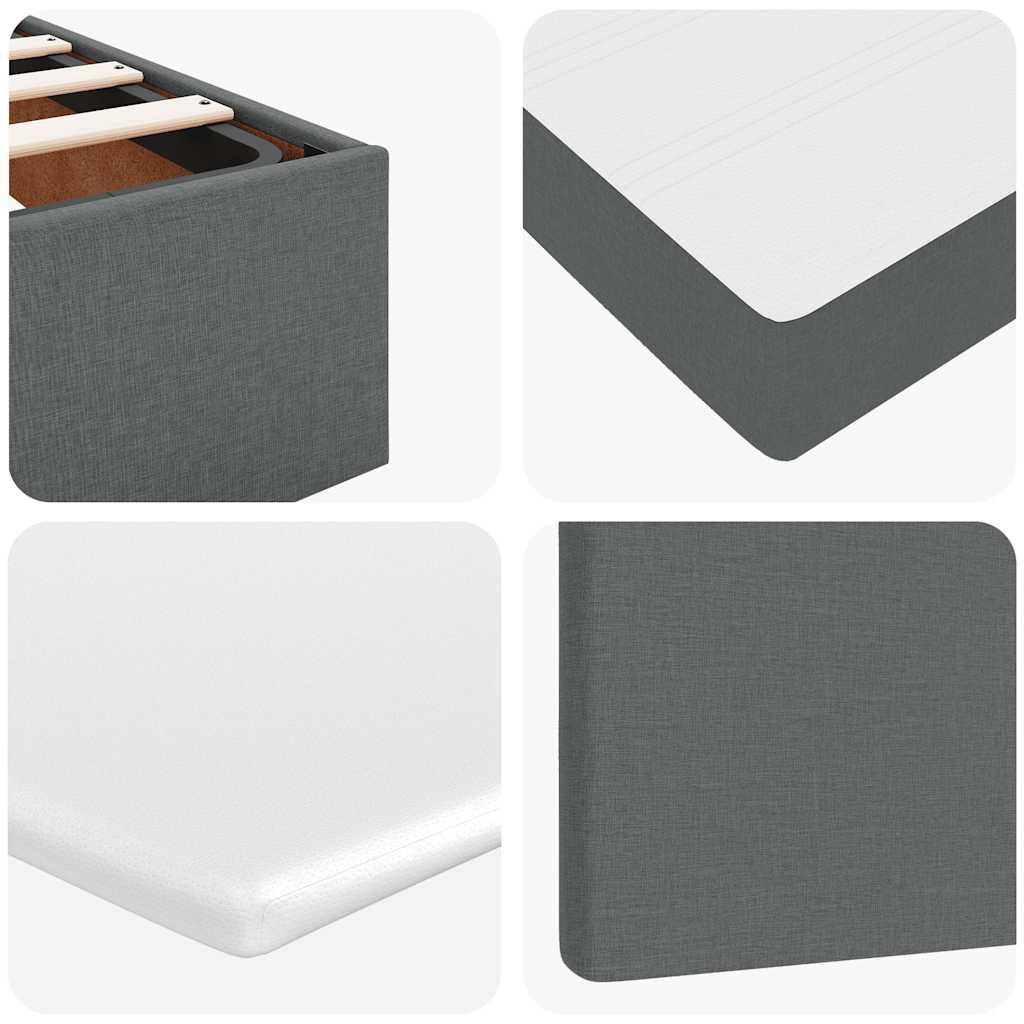 Pouf Letto con Materasso Grigio Scuro 120x200 cm in Tessuto