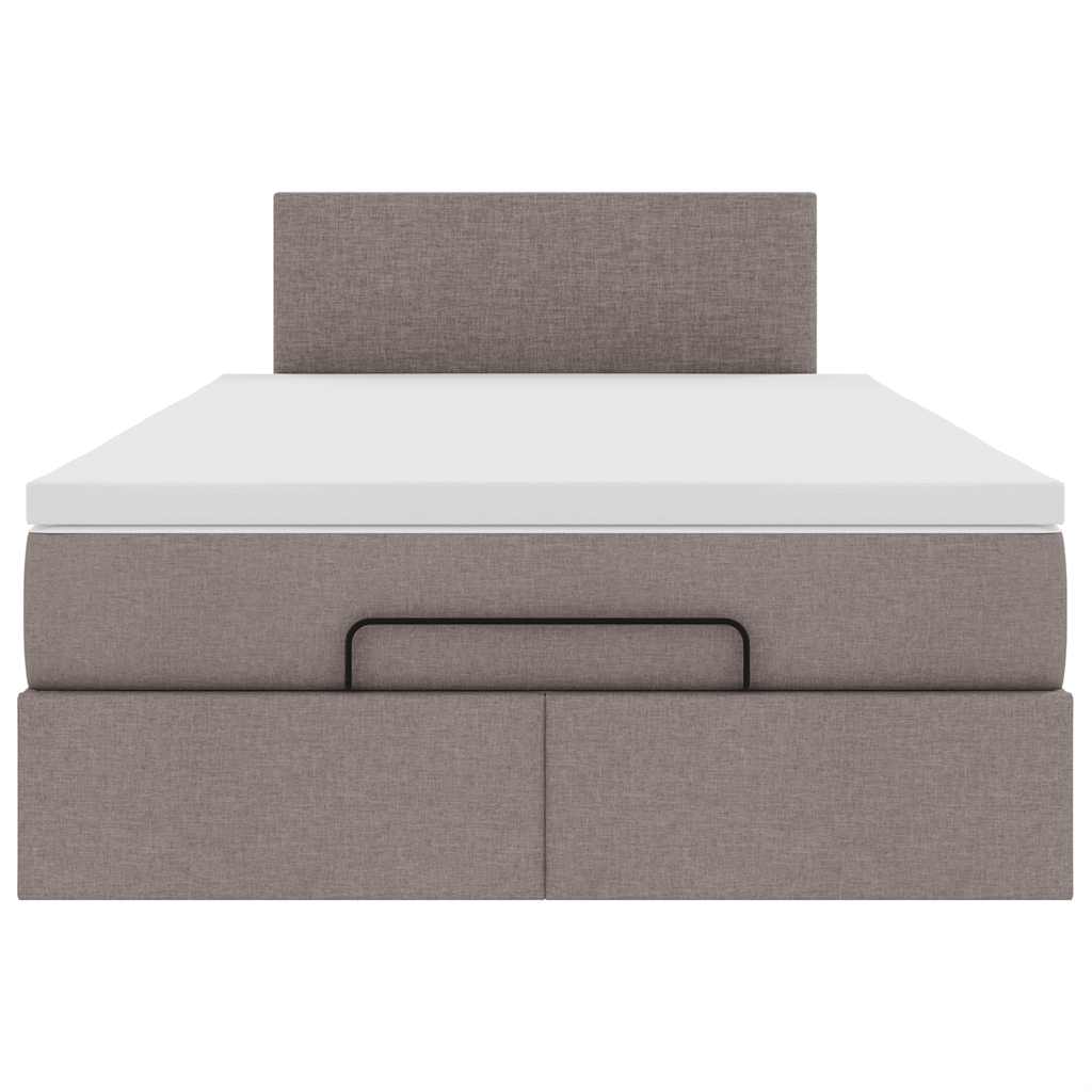 Struttura Letto Pouf con Materasso Tortora 120x200cm in Tessuto