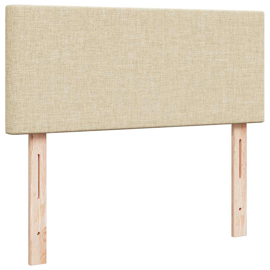 Struttura Letto Pouf con Materasso Crema 120x200 cm in Tessuto