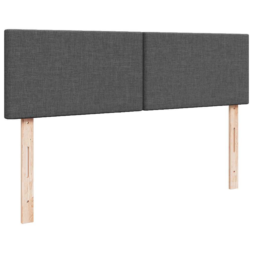 Pouf Letto con Materasso Grigio Scuro 140x190 cm in Tessuto