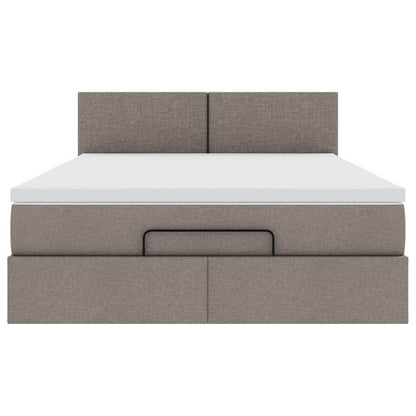 Pouf Letto con Materasso Tortora 140x190 cm in Tessuto | homemem39