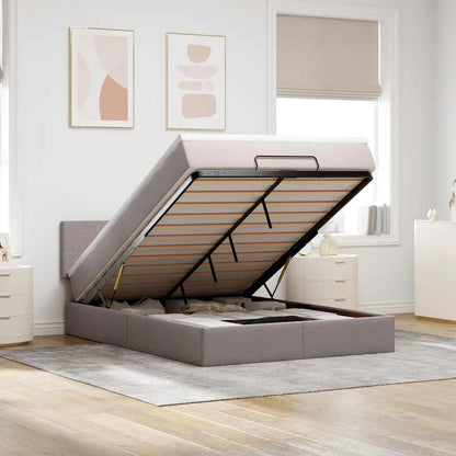 Pouf Letto con Materasso Tortora 140x190 cm in Tessuto | homemem39