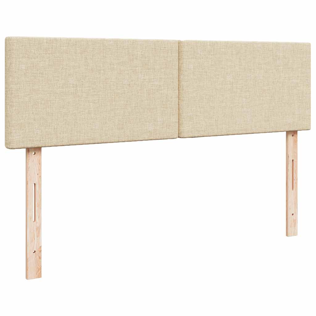 Pouf Letto con Materasso Crema 140x200 cm in Tessuto
