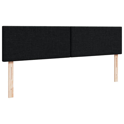 Struttura Letto Pouf con Materasso Nero 160x200 cm in Tessuto