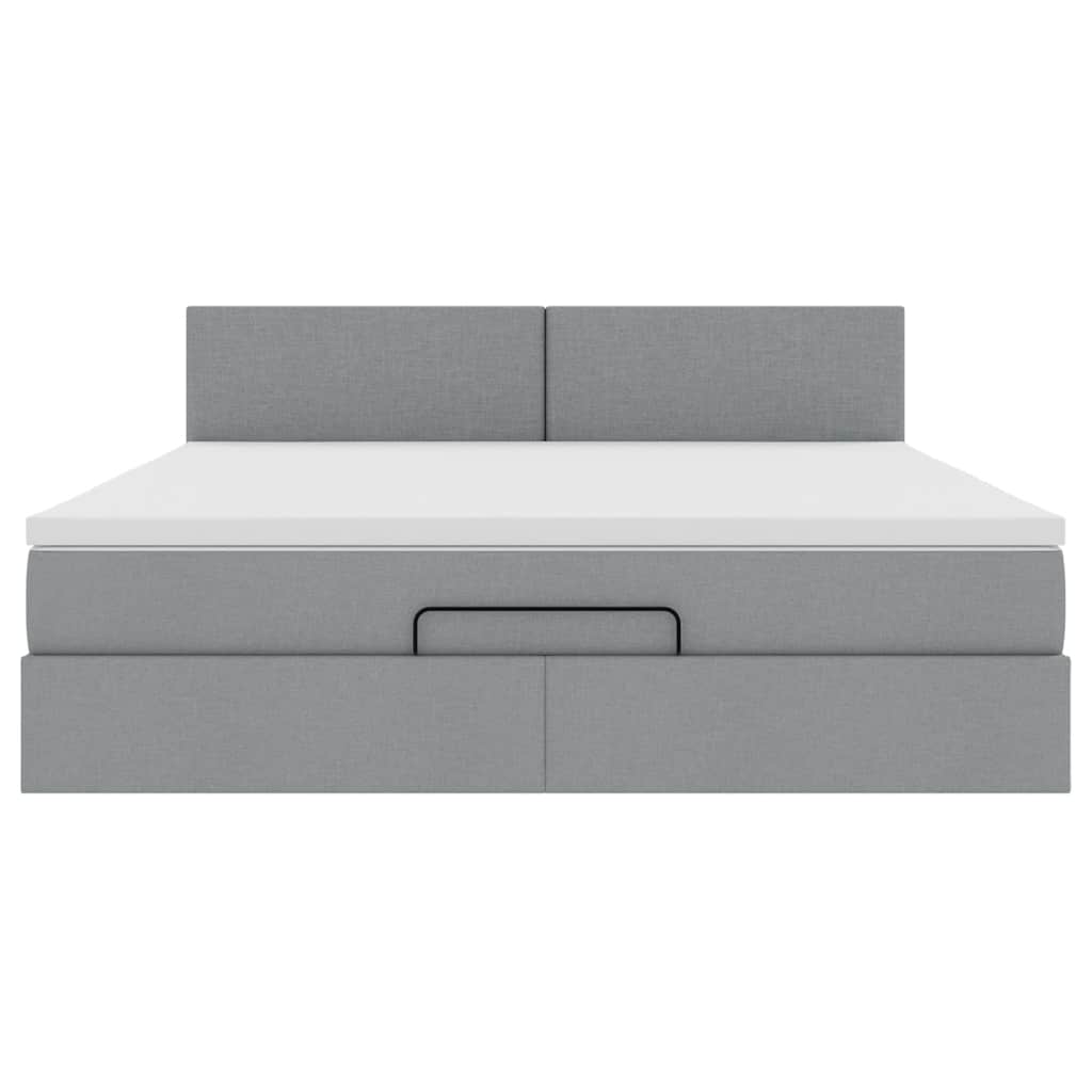Struttura Letto Pouf con Materasso 180x200 cm in Tessuto