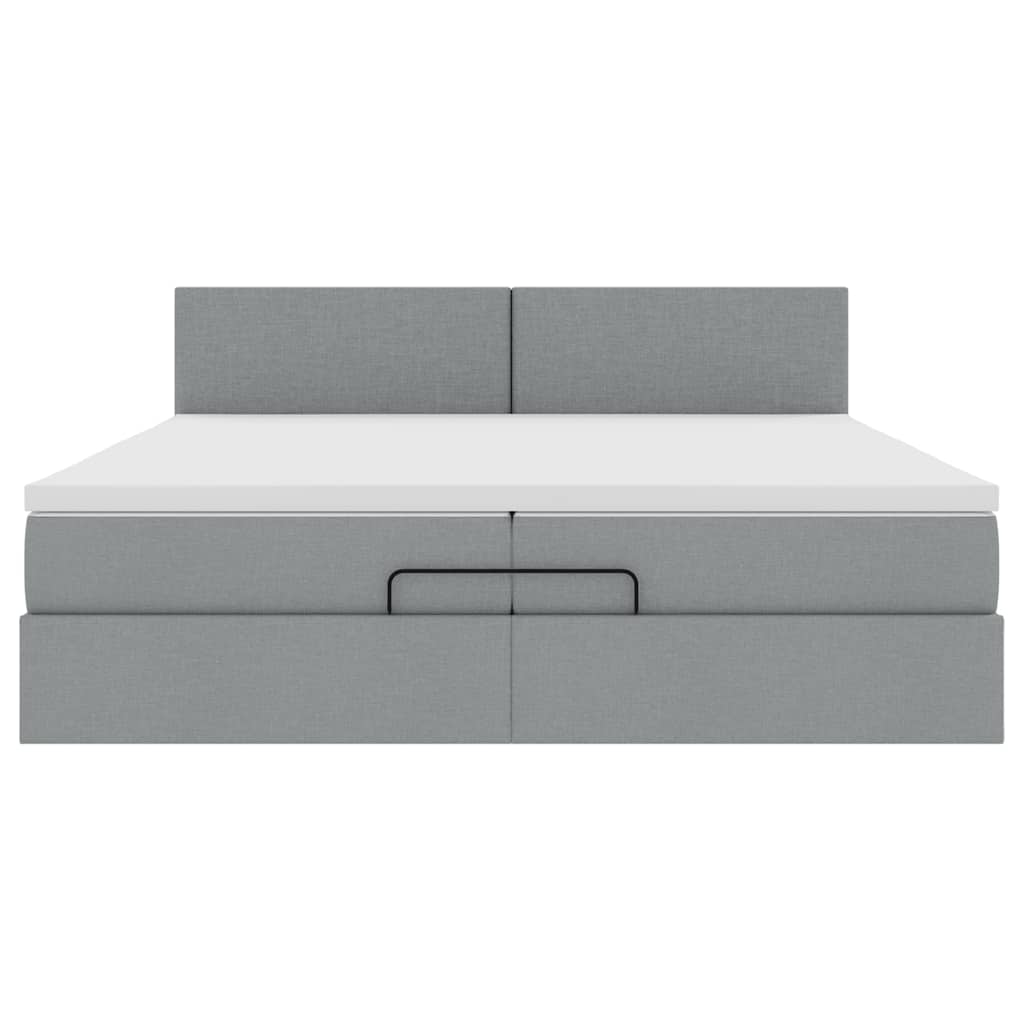 Struttura Letto Pouf con Materasso 200x200 cm in Tessuto