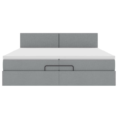 Struttura Letto Pouf con Materasso 200x200 cm in Tessuto
