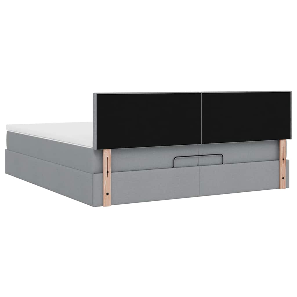 Struttura Letto Pouf con Materasso 200x200 cm in Tessuto