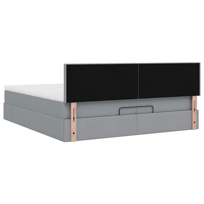 Struttura Letto Pouf con Materasso 200x200 cm in Tessuto