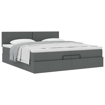 Struttura Letto Pouf con Materasso 200x200 cm in Tessuto | homemem39