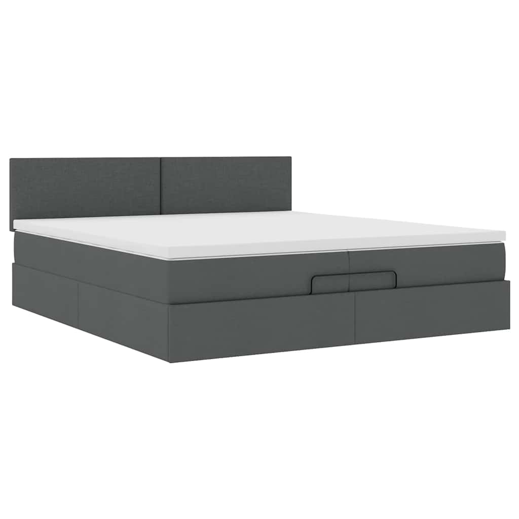 Struttura Letto Pouf con Materasso 200x200 cm in Tessuto | homemem39