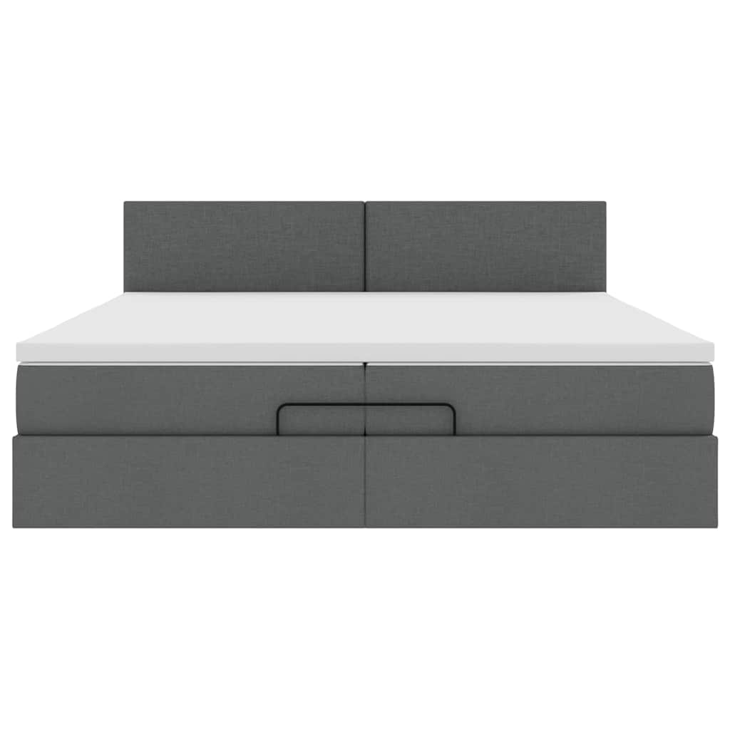 Struttura Letto Pouf con Materasso 200x200 cm in Tessuto | homemem39