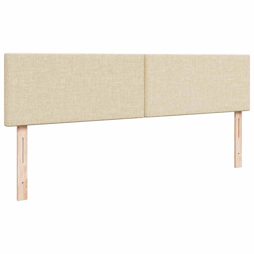 Struttura Letto Pouf con Materasso Crema 200x200cm in Tessuto