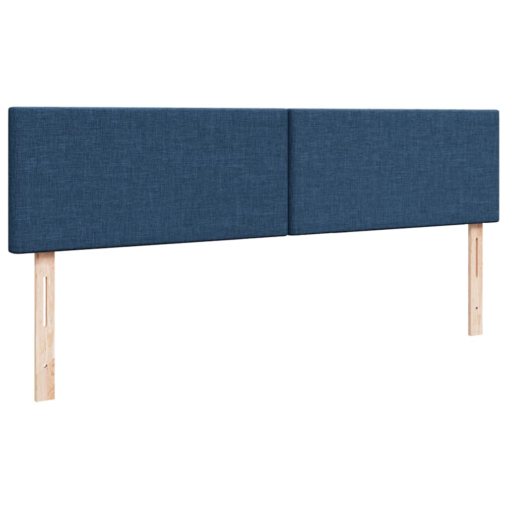 Struttura Letto Pouf con Materasso Blu 200x200 cm in Tessuto | homemem39