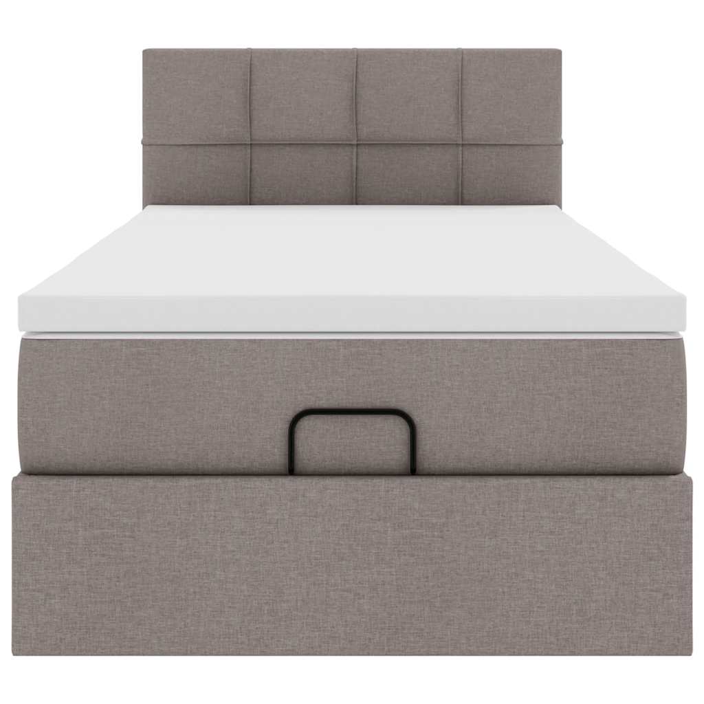 Struttura Letto Pouf con Materasso Tortora 80x200 cm in Tessuto