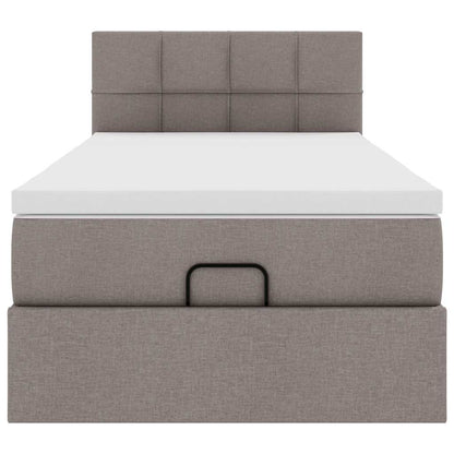 Struttura Letto Pouf con Materasso Tortora 80x200 cm in Tessuto