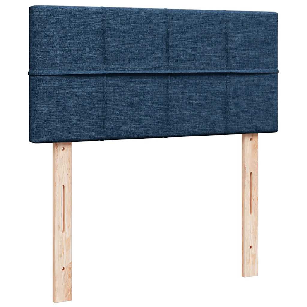 Struttura Letto Pouf con Materasso Blu 80x200 cm in Tessuto