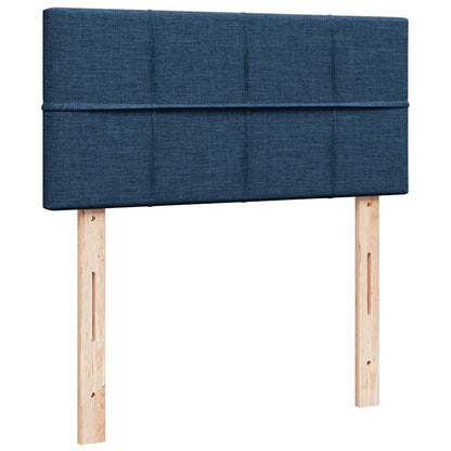 Struttura Letto Pouf con Materasso Blu 90x190 cm in Tessuto