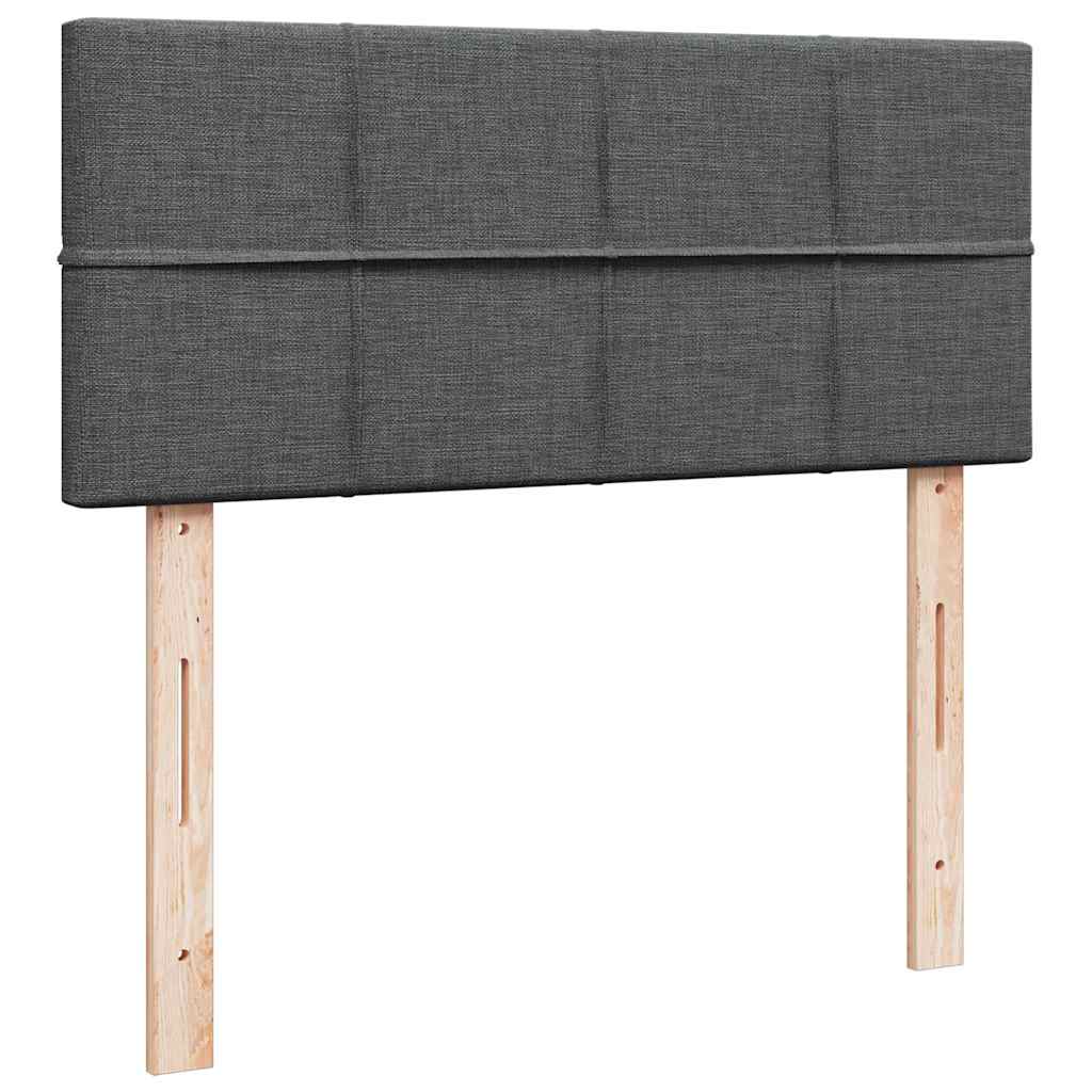 Pouf Letto con Materasso Grigio Scuro 120x190 cm in Tessuto