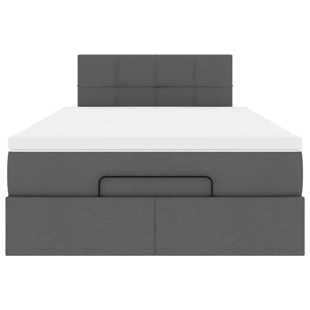 Pouf Letto con Materasso Grigio Scuro 120x190 cm in Tessuto