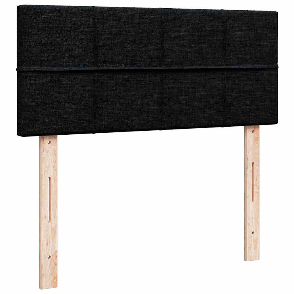 Pouf Letto con Materasso Nero 120x190 cm in Tessuto