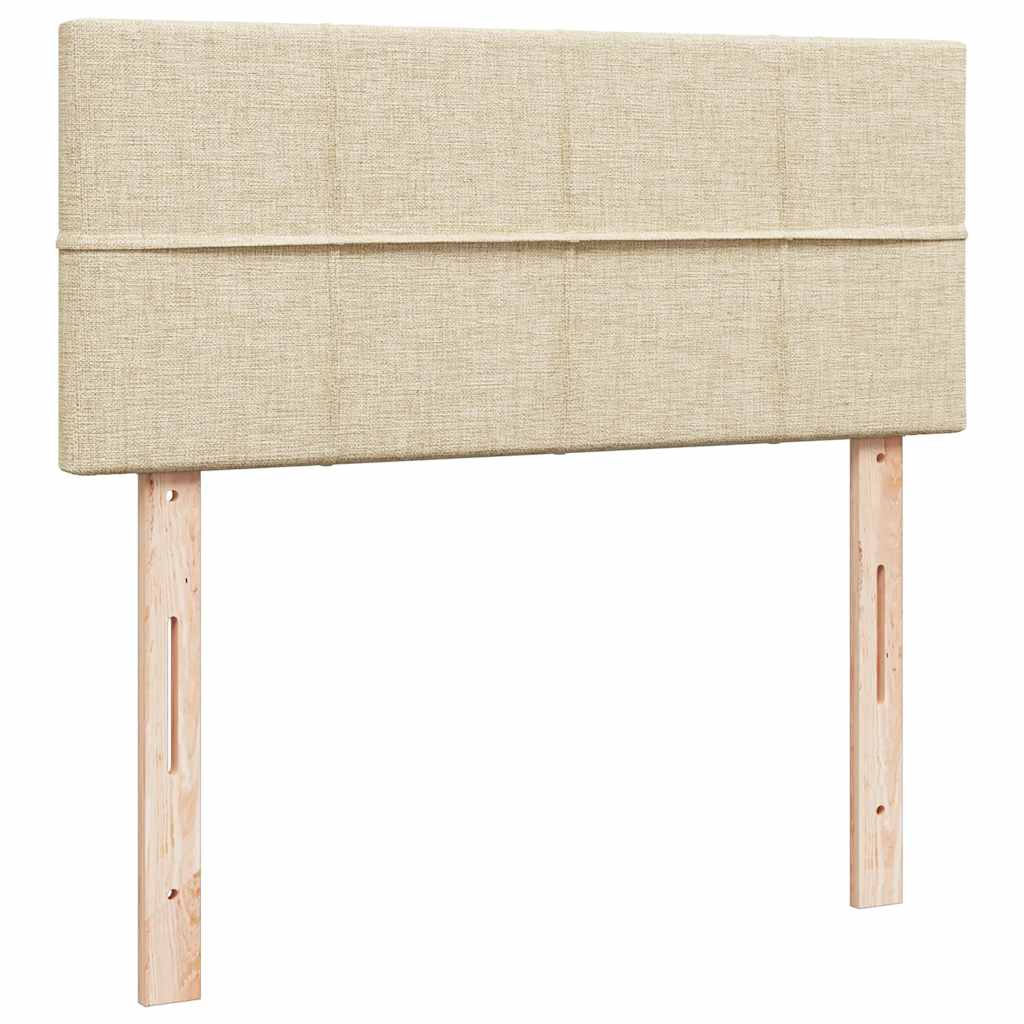 Struttura Letto Pouf con Materasso Crema 120x190 cm in Tessuto