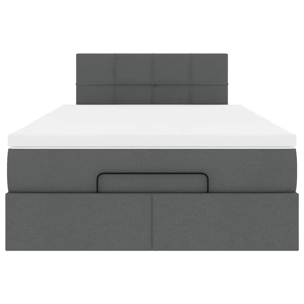 Pouf Letto con Materasso Grigio Scuro 120x200 cm in Tessuto