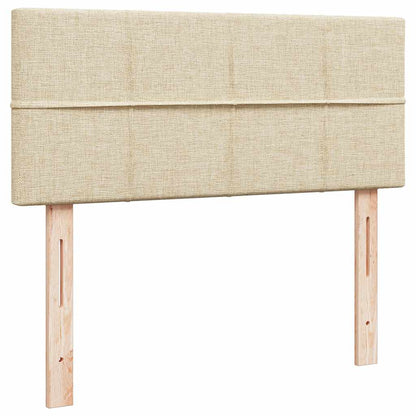 Struttura Letto Pouf con Materasso Crema 120x200 cm in Tessuto
