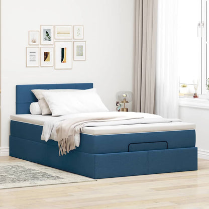 Pouf Letto con Materasso Blu 120x200 cm in Tessuto | homemem39