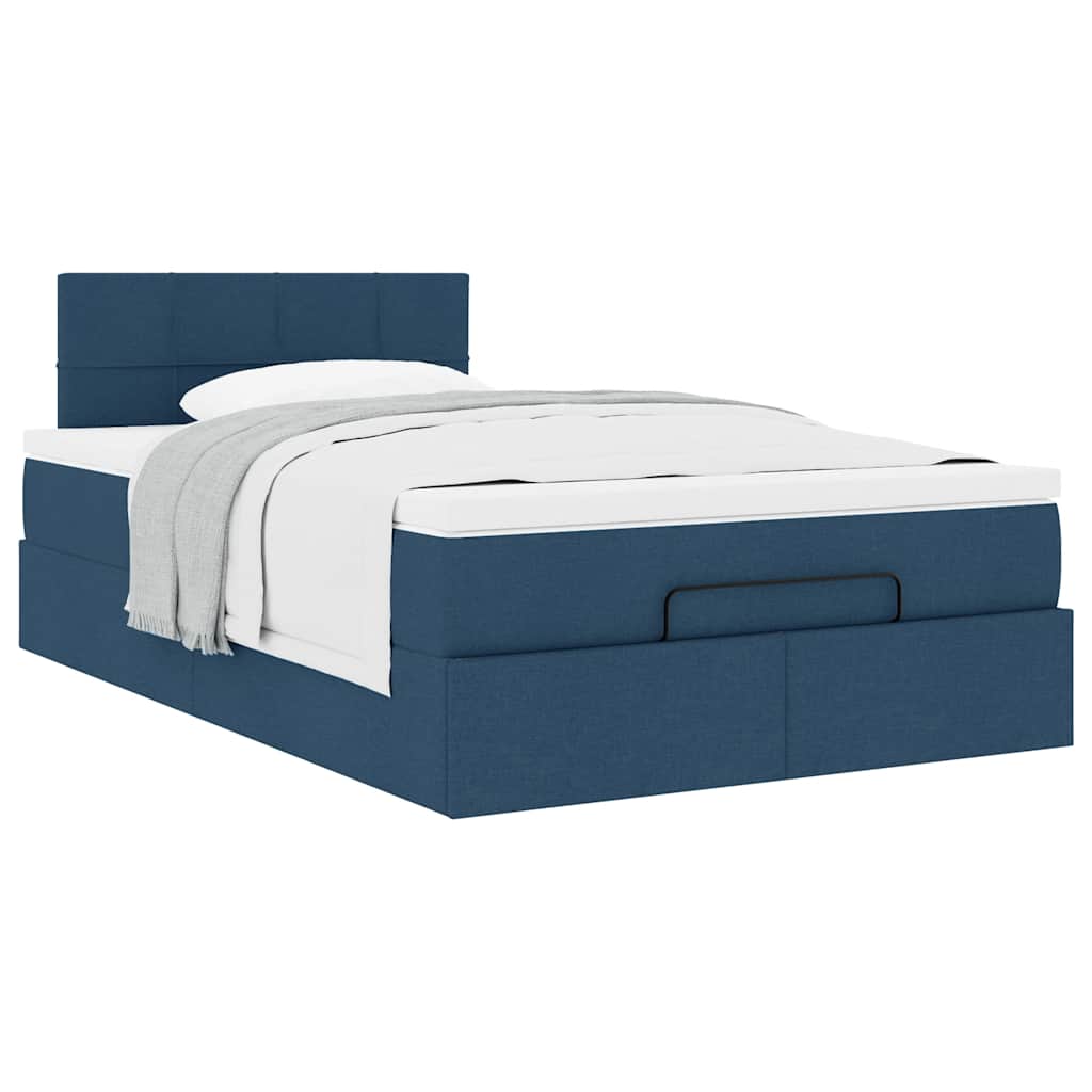 Pouf Letto con Materasso Blu 120x200 cm in Tessuto | homemem39