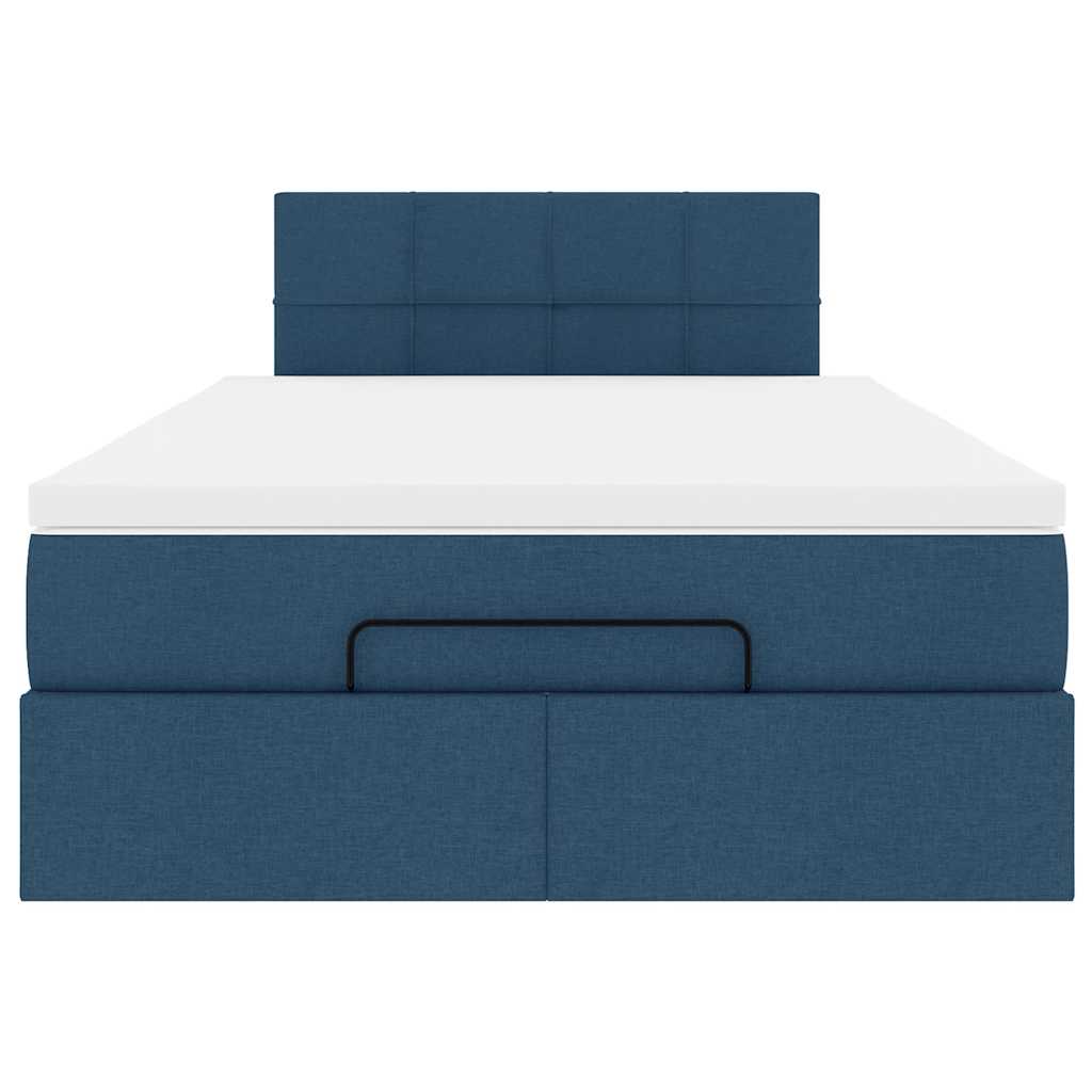 Pouf Letto con Materasso Blu 120x200 cm in Tessuto | homemem39