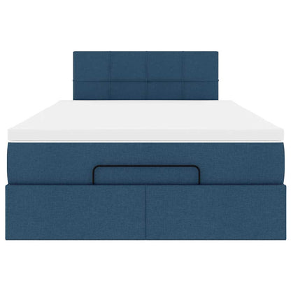 Pouf Letto con Materasso Blu 120x200 cm in Tessuto | homemem39