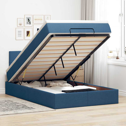 Pouf Letto con Materasso Blu 120x200 cm in Tessuto | homemem39