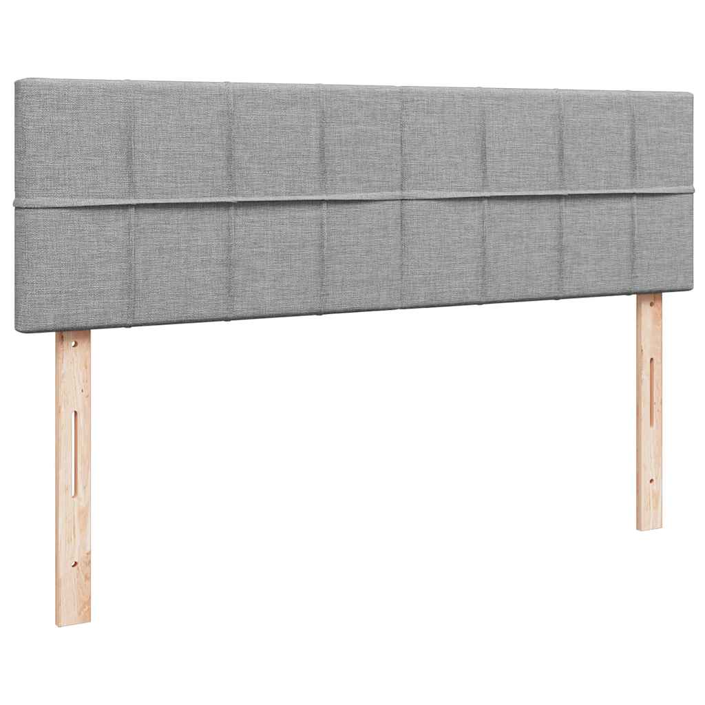 Pouf Letto con Materasso Grigio Chiaro 140x190 cm in Tessuto
